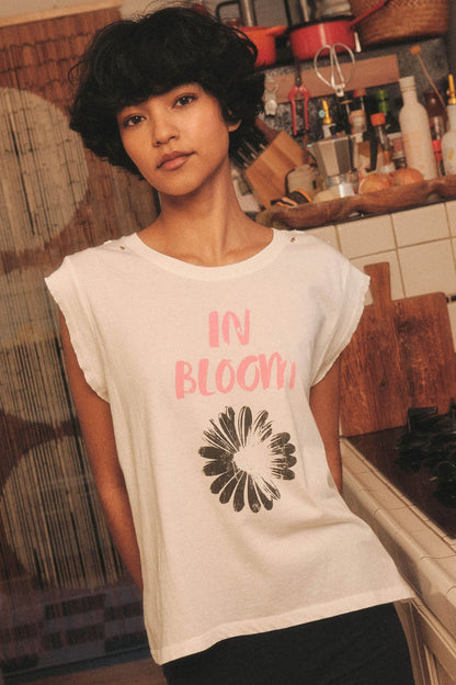 In Bloom Floral Distressed Sleeveless Graphic Tee