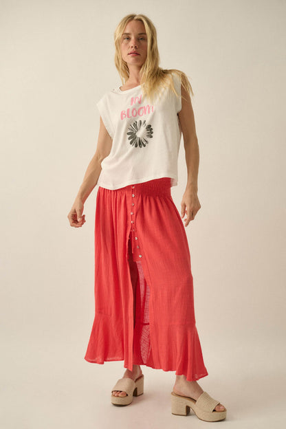 In Bloom Floral Distressed Sleeveless Graphic Tee