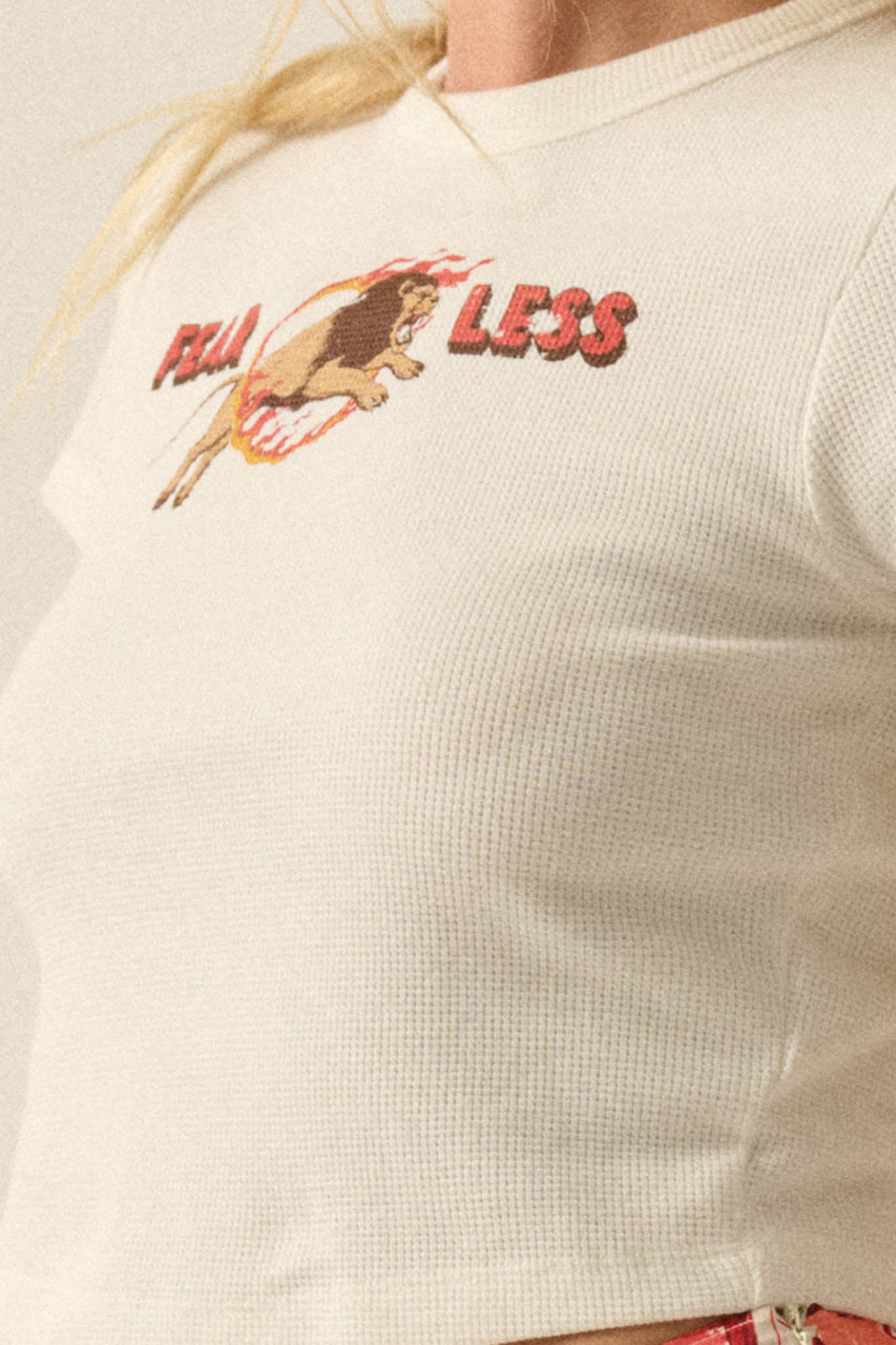 Fearless Lion Thermal Graphic Baby Tee