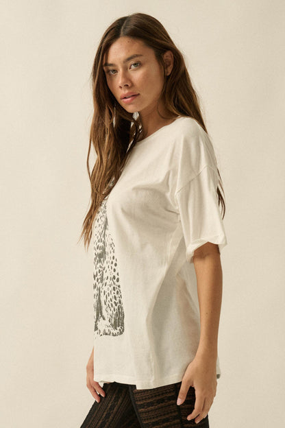 Chill Cheetah Oversize Vintage Graphic Tee
