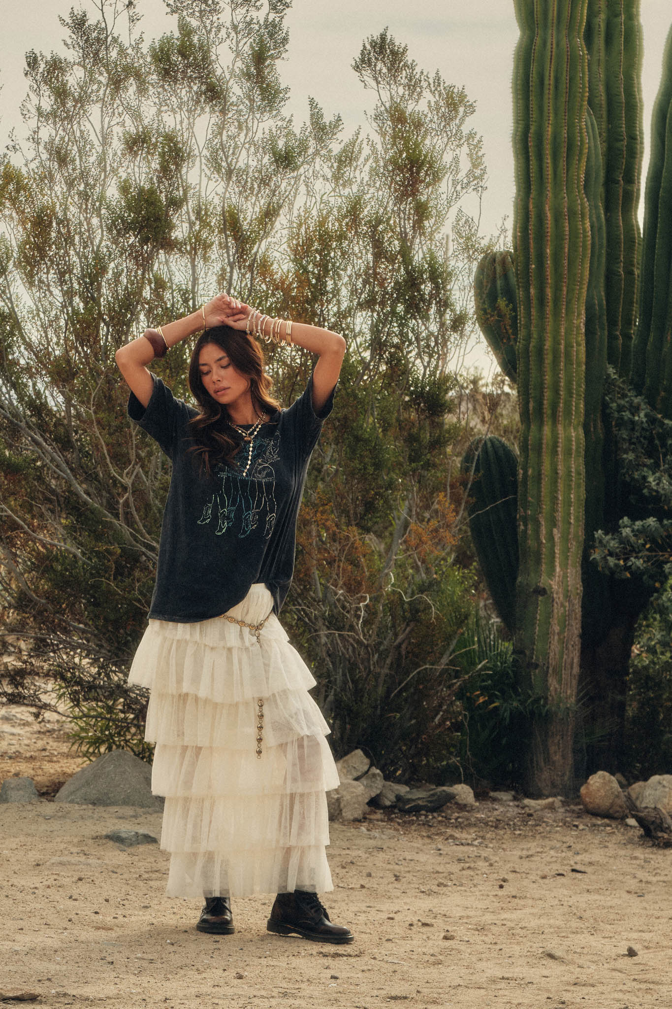 Cowgirl Cutie Vintage-Wash Oversize Graphic Tee