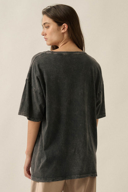 Golden Giraffe Vintage-Wash Oversize Graphic Tee
