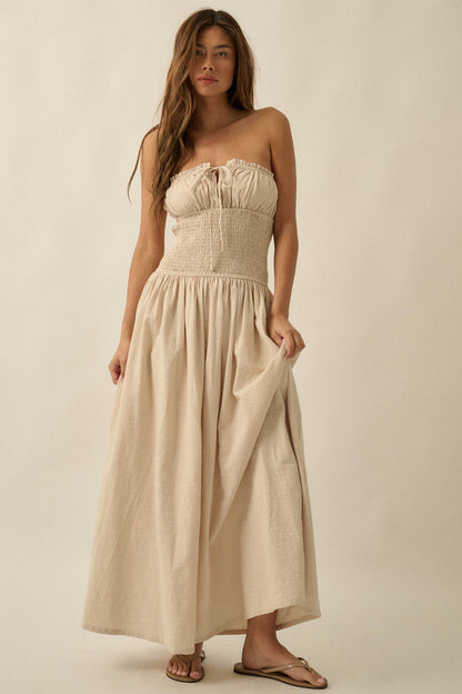 Midsummer Dream Smocked Strapless Maxi Dress