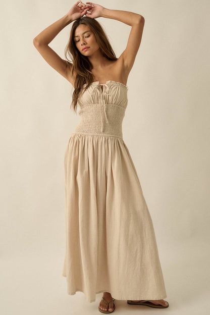 Midsummer Dream Smocked Strapless Maxi Dress