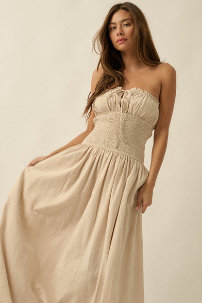 Midsummer Dream Smocked Strapless Maxi Dress