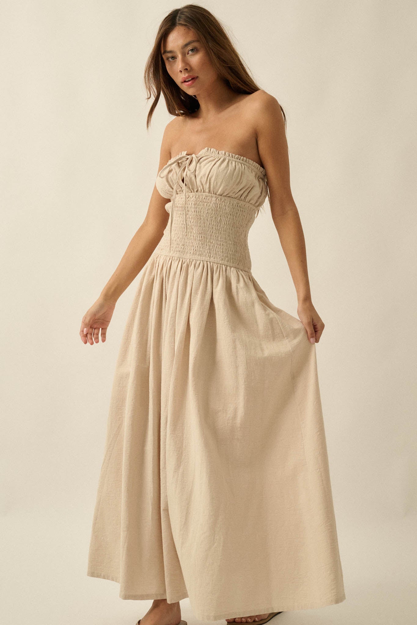 Midsummer Dream Smocked Strapless Maxi Dress