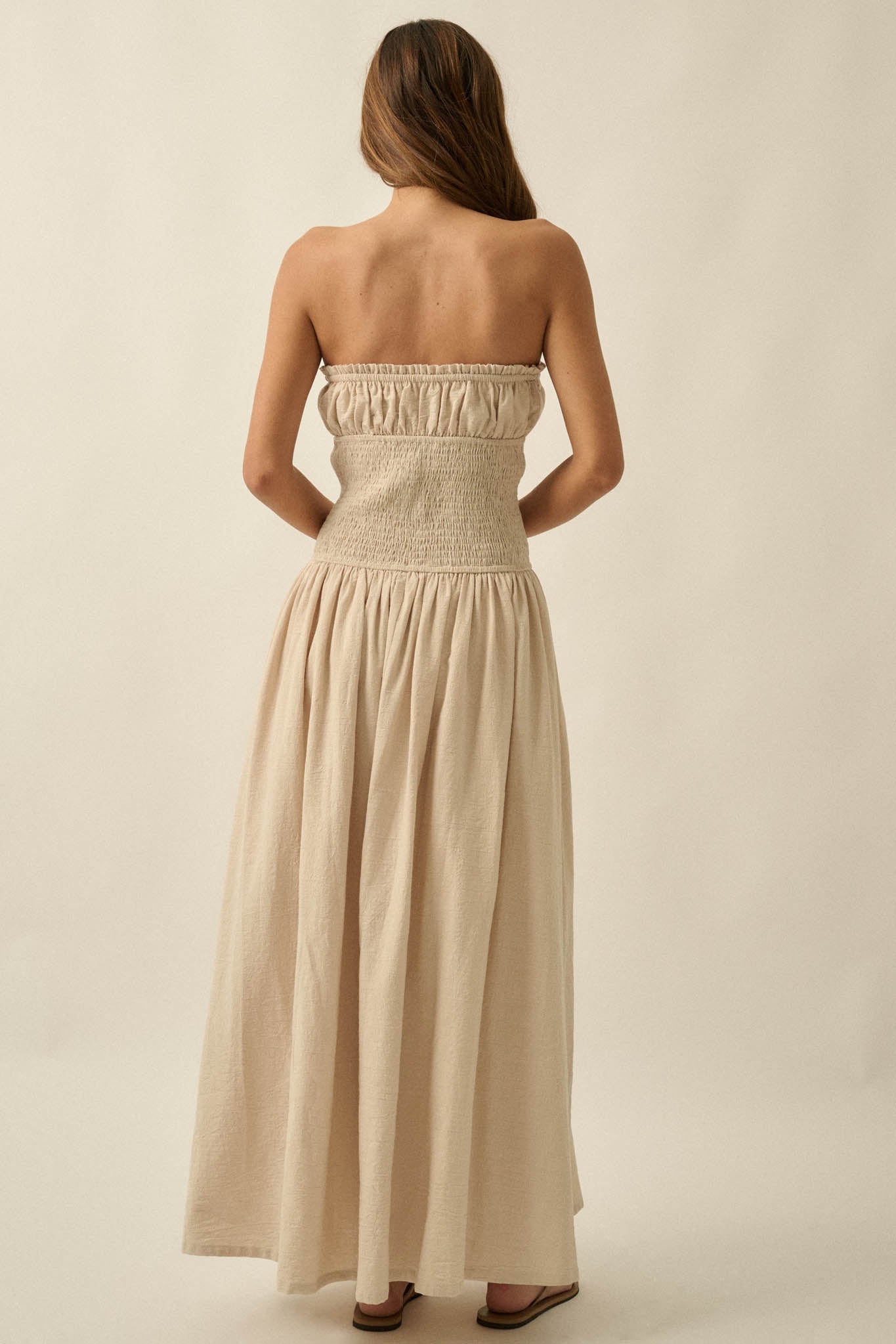 Midsummer Dream Smocked Strapless Maxi Dress