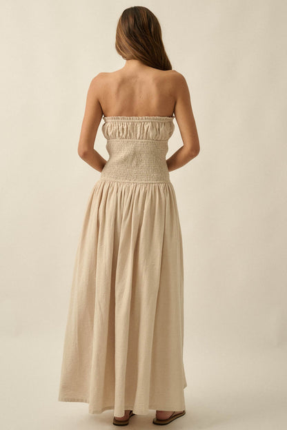Midsummer Dream Smocked Strapless Maxi Dress