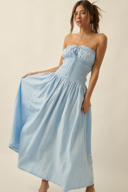 Midsummer Dream Smocked Strapless Maxi Dress