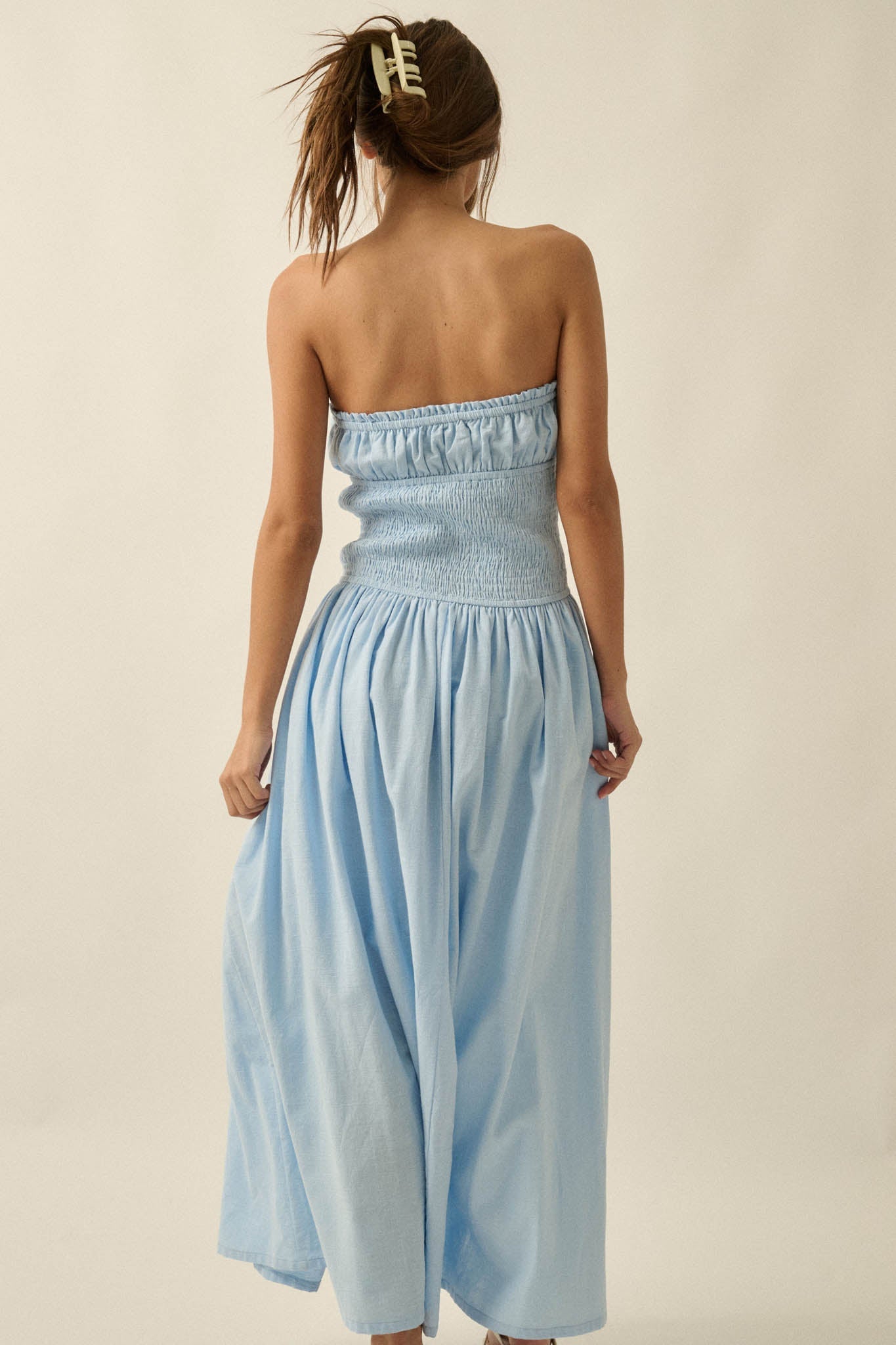 Midsummer Dream Smocked Strapless Maxi Dress