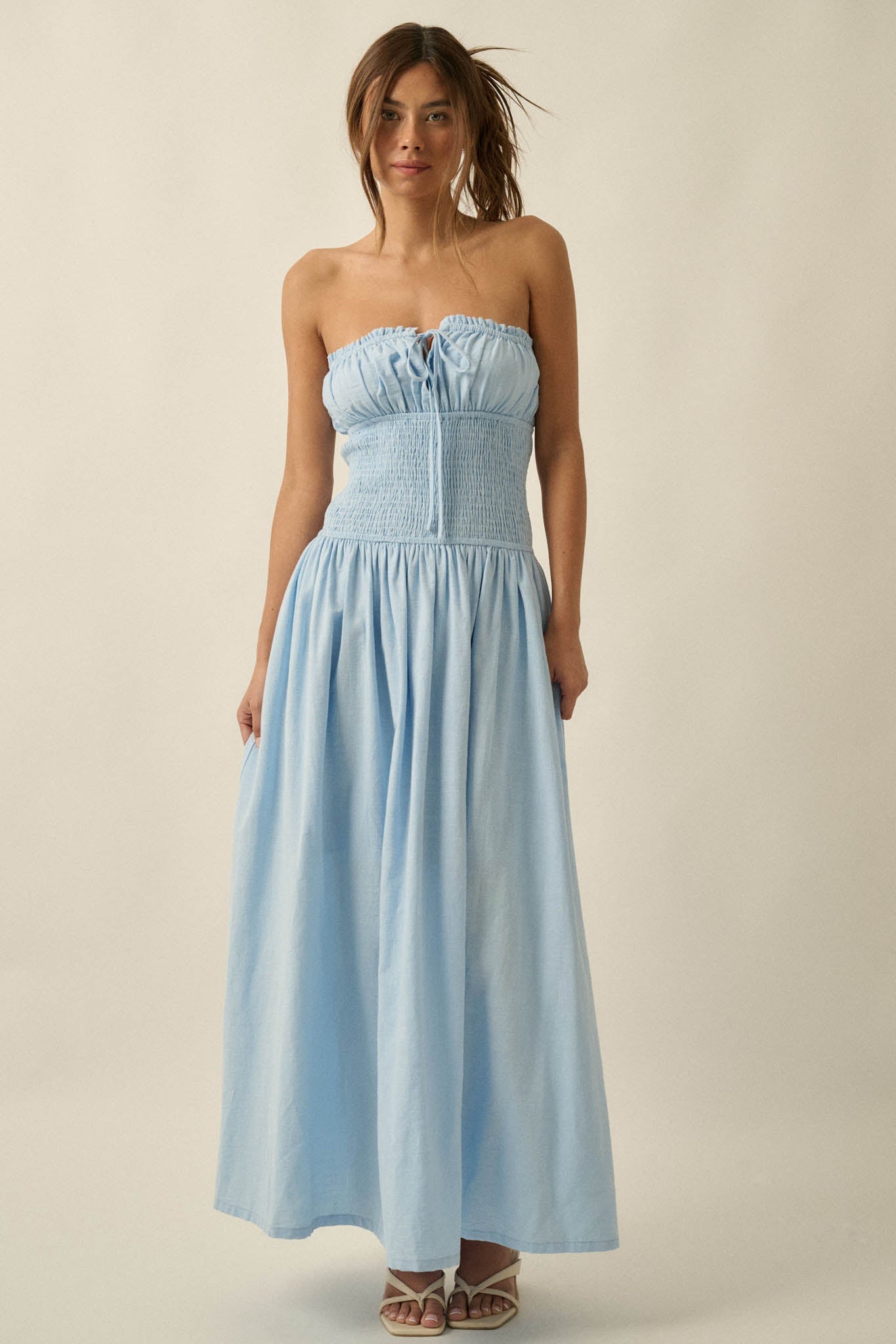 Midsummer Dream Smocked Strapless Maxi Dress