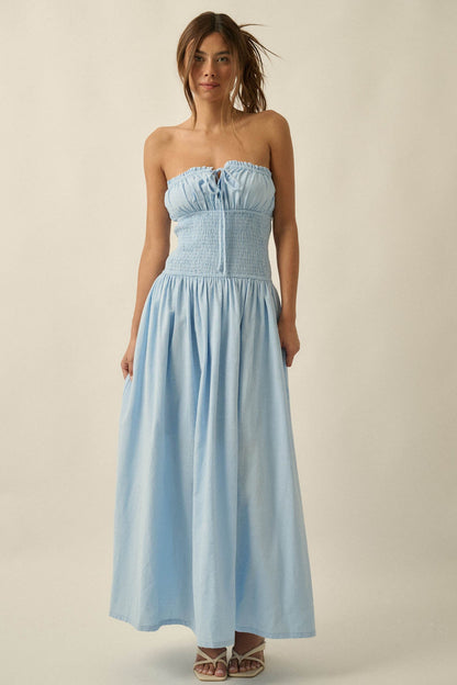 Midsummer Dream Smocked Strapless Maxi Dress