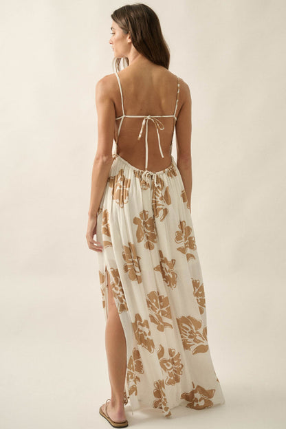 Magnolia Days Floral Smocked Open-Back Maxi Dress