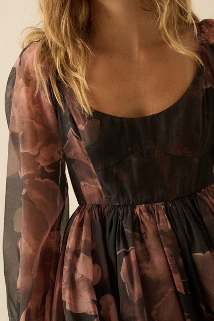 Scrumptious Bouquet Floral Organza Mini Dress