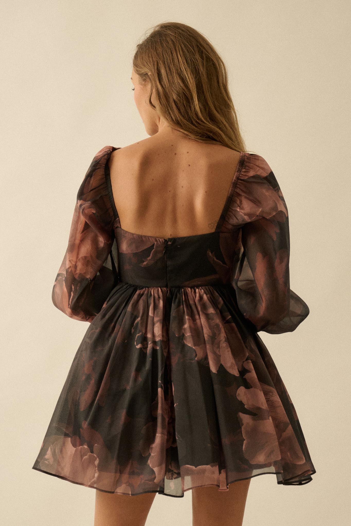 Scrumptious Bouquet Floral Organza Mini Dress