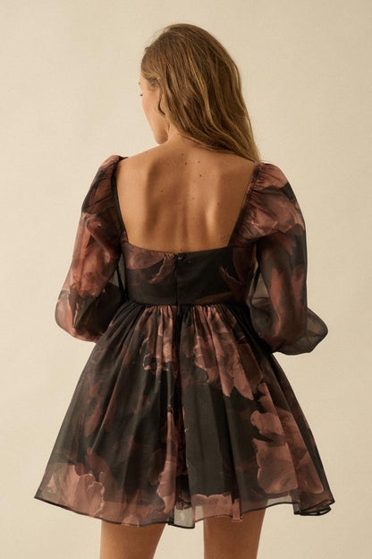 Scrumptious Bouquet Floral Organza Mini Dress