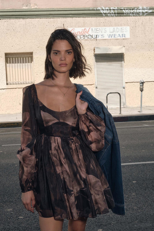 Scrumptious Bouquet Floral Organza Mini Dress