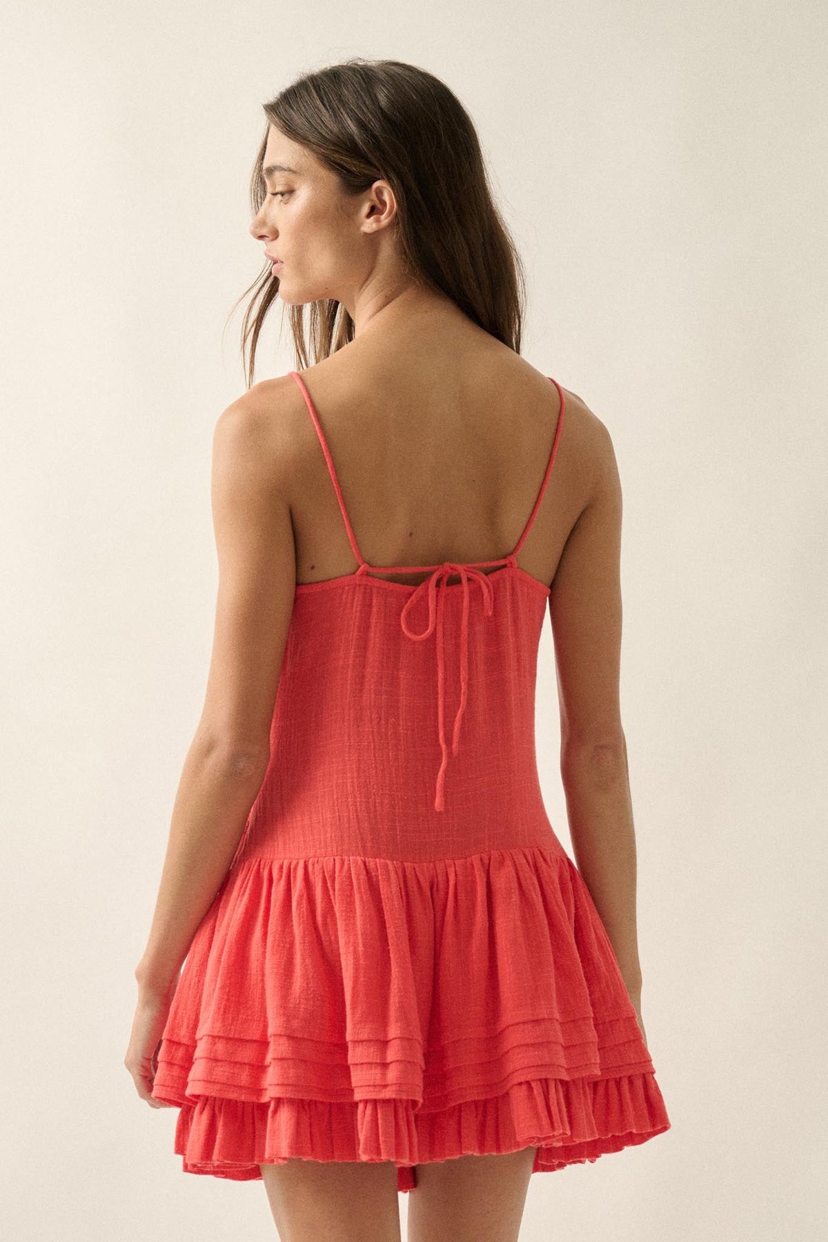 Play Date Lace-Inset Cotton Gauze Mini Dress