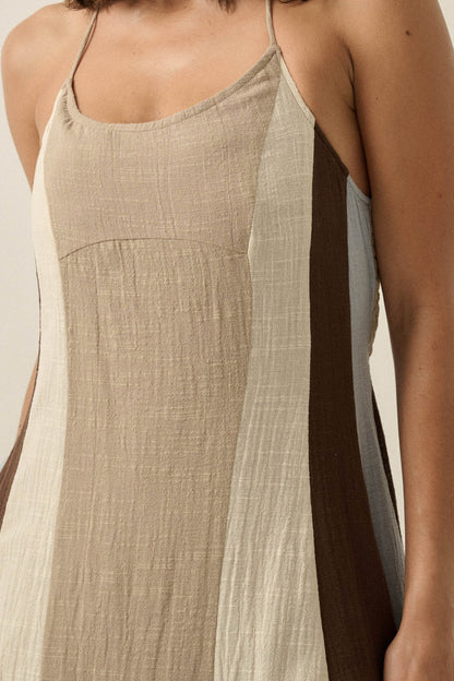 Riviera Dream Colorblock Cotton Gauze Maxi Dress