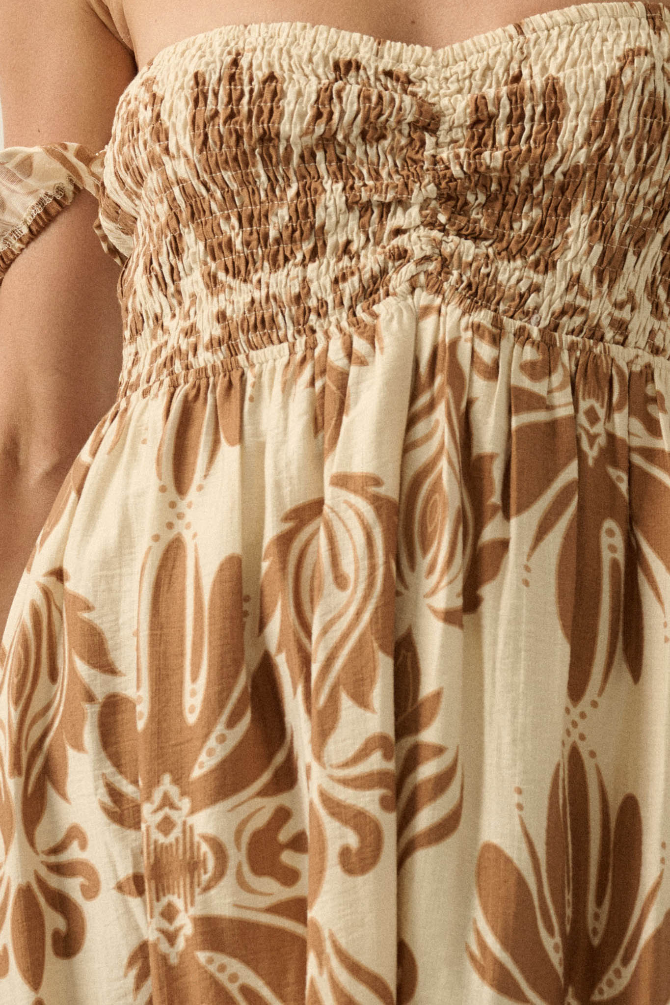 Life of Luxury Ornate-Print Off-Shoulder Maxi Dress