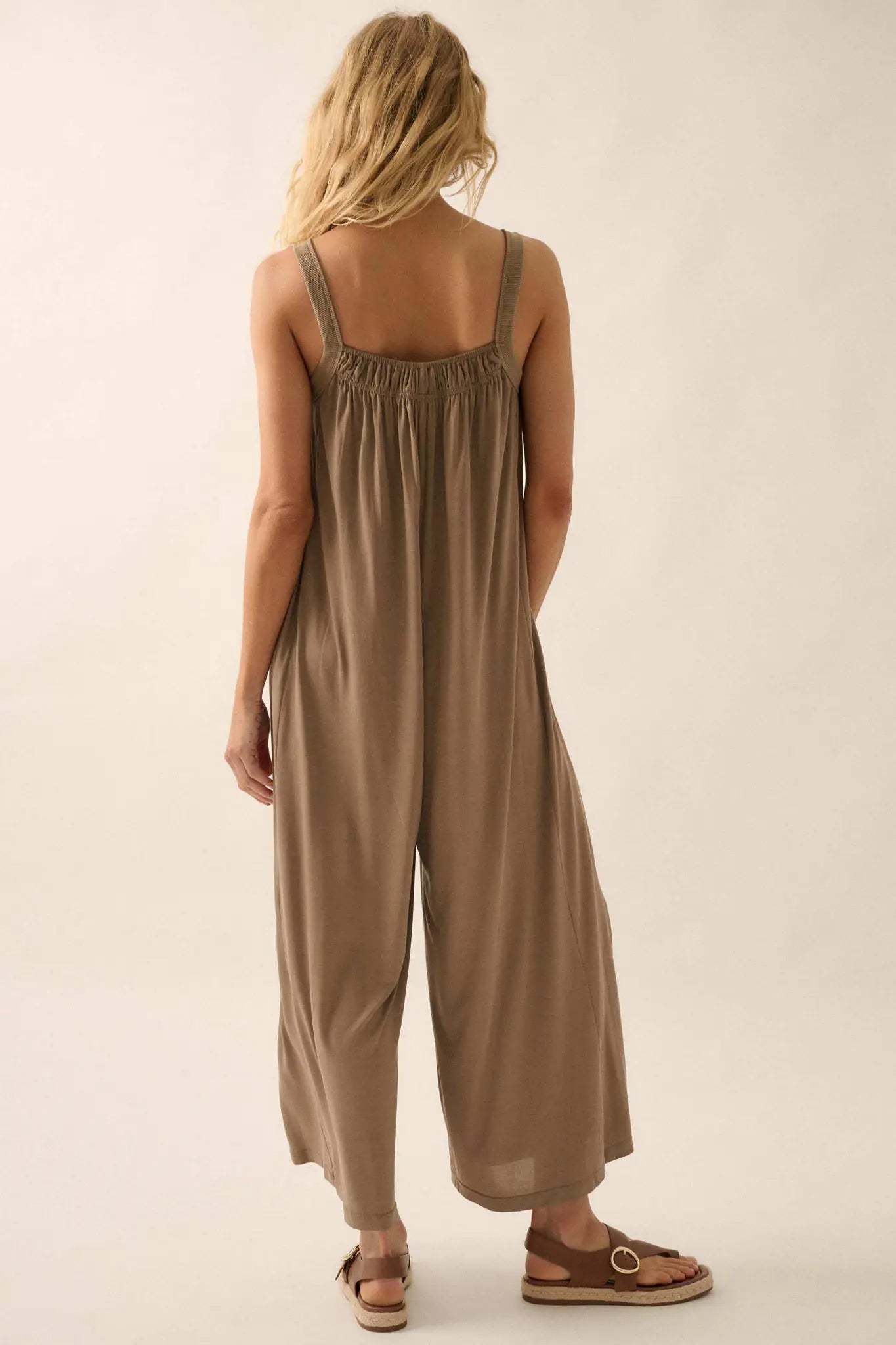 Better Than Ever Gathered Wide-Leg Modal Jumpsuit