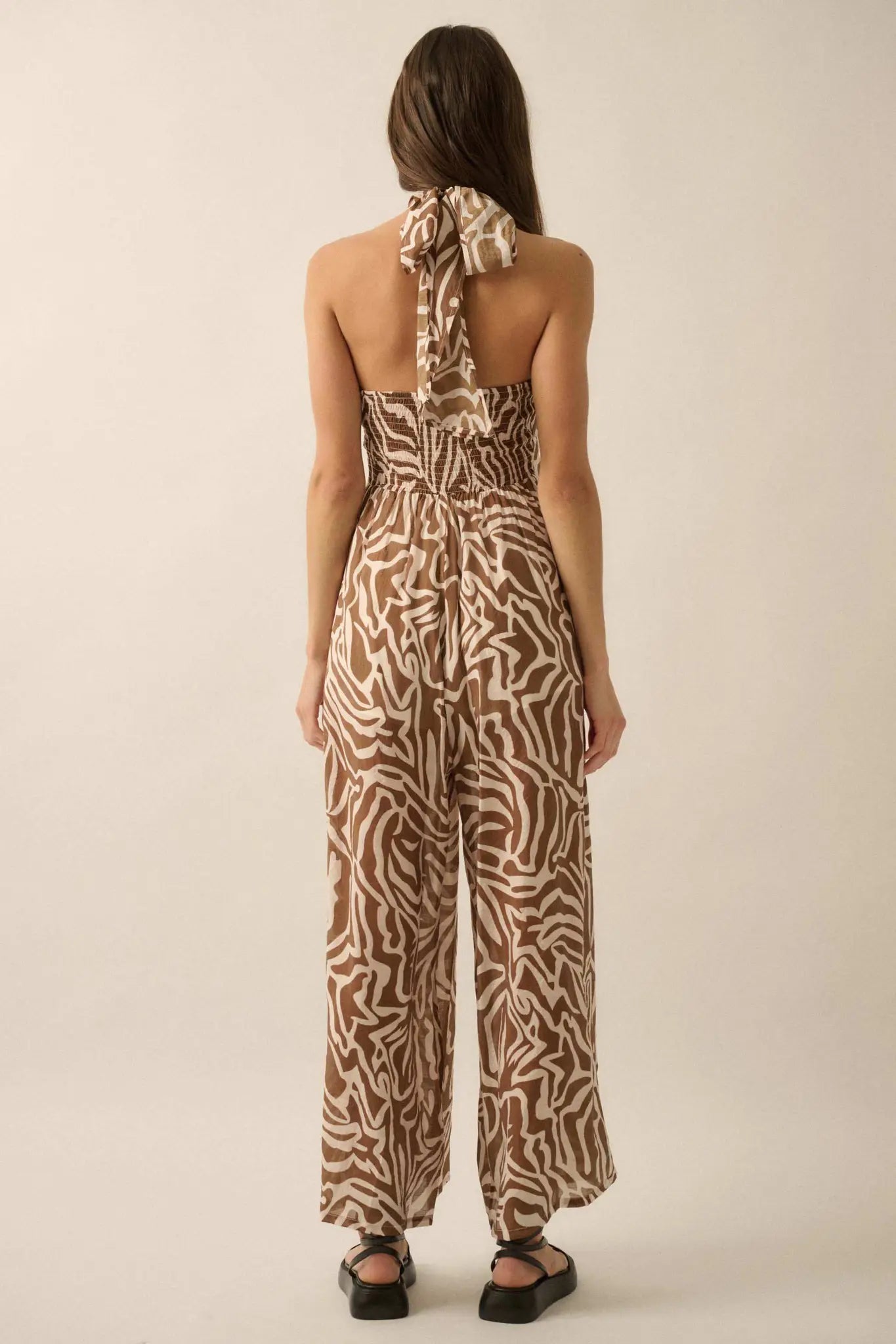 Roaming Soul Abstract Convertible Halter Jumpsuit