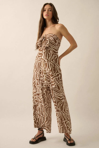 Roaming Soul Abstract Convertible Halter Jumpsuit