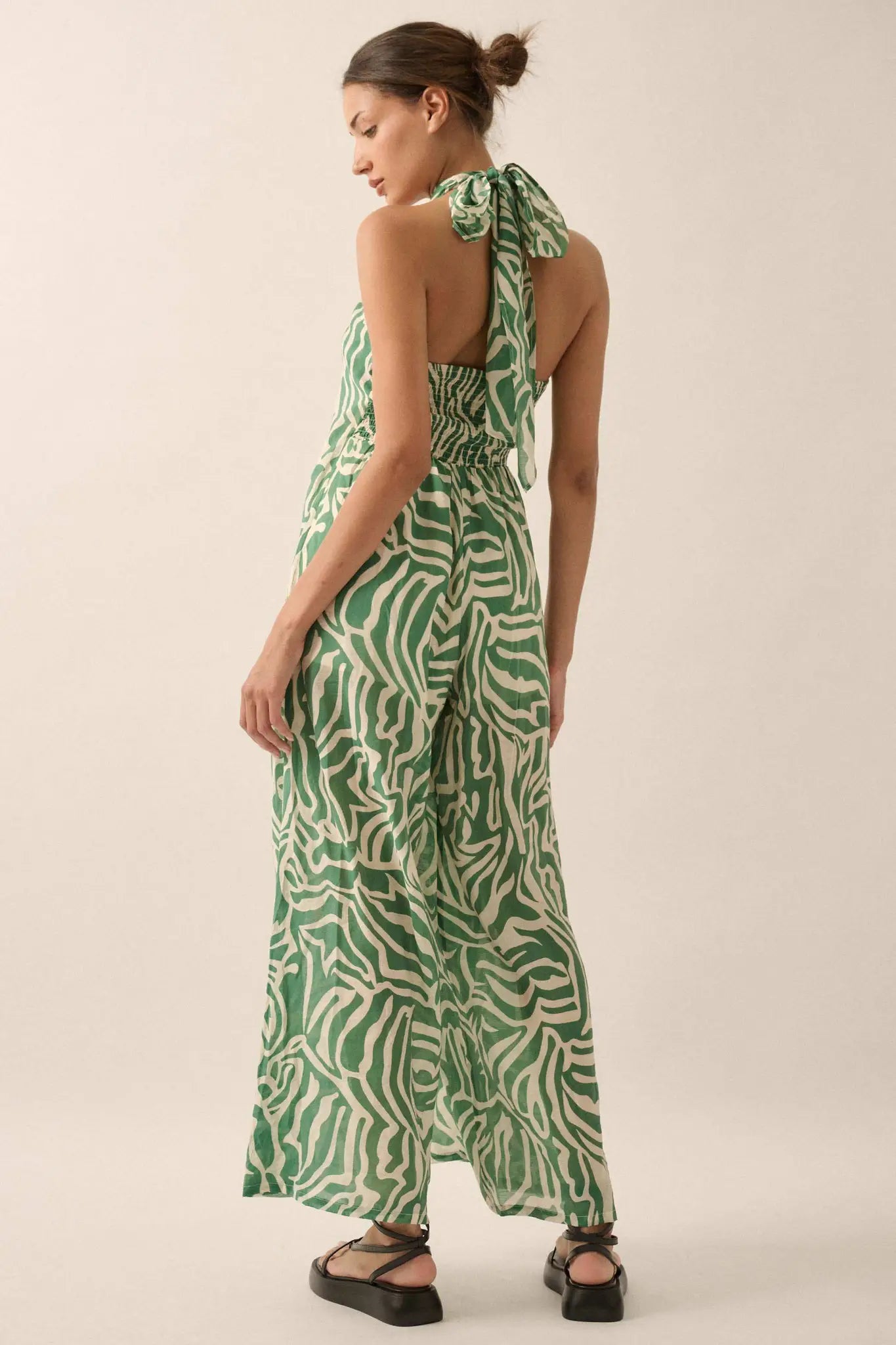 Roaming Soul Abstract Convertible Halter Jumpsuit
