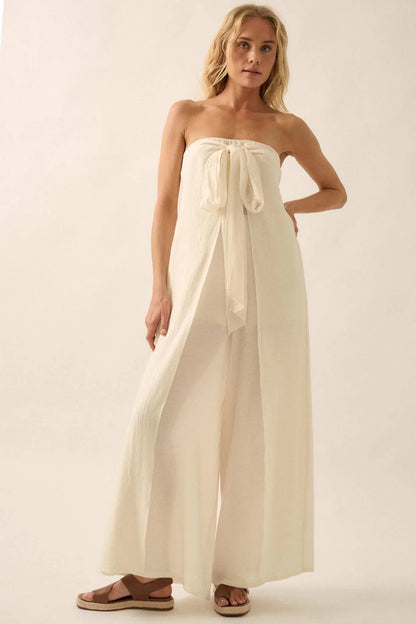 Peaceful Days Tonal-Stripe Two-Way Tulip Jumpsuit