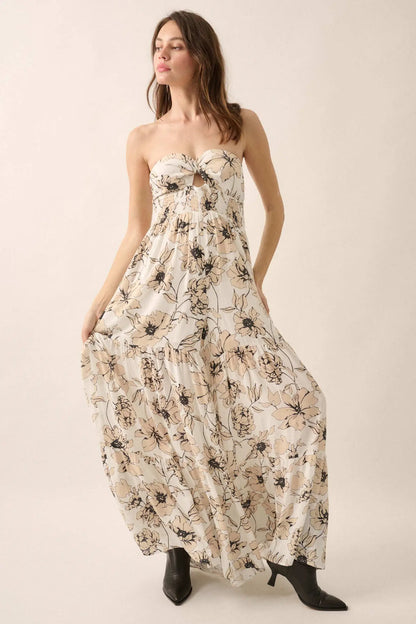 Fresh Winds Floral Crepe Tiered Wide-Leg Jumpsuit