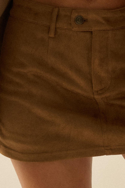 Soft Touch Vegan Suede Mini Skort