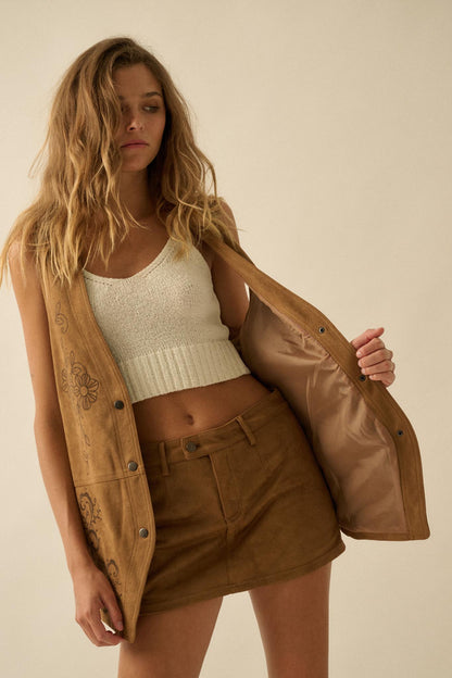 Soft Touch Vegan Suede Mini Skort