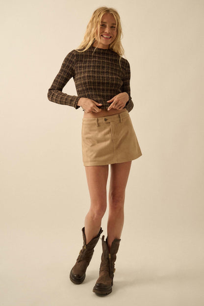 Soft Touch Vegan Suede Mini Skort