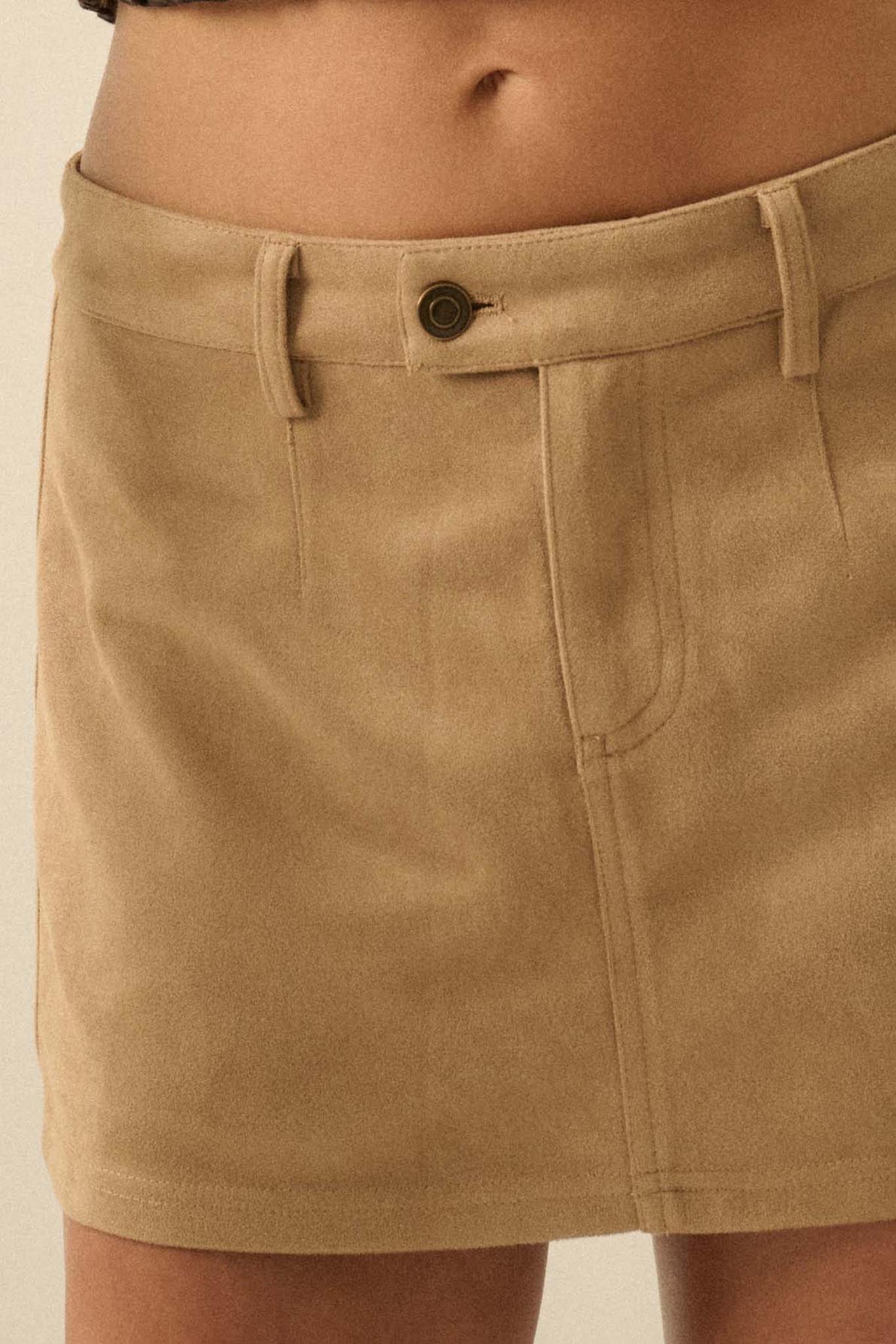 Soft Touch Vegan Suede Mini Skort