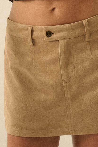 Soft Touch Vegan Suede Mini Skort