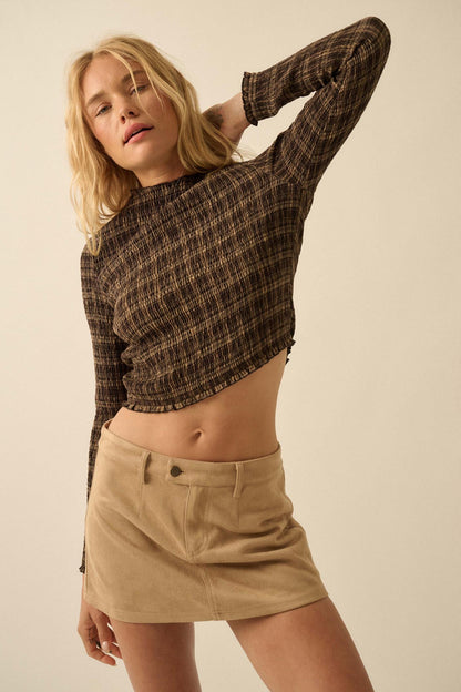 Soft Touch Vegan Suede Mini Skort