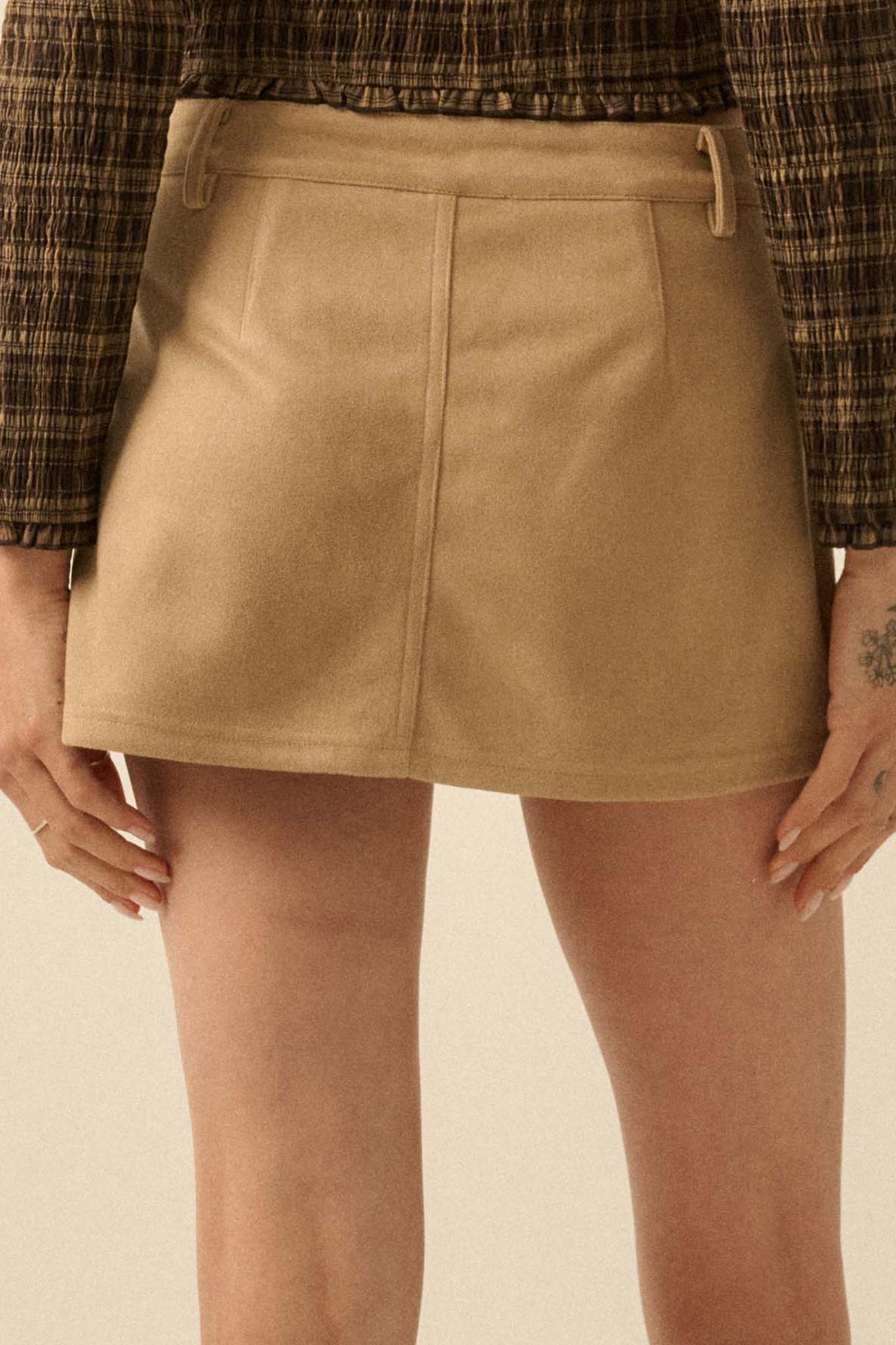 Soft Touch Vegan Suede Mini Skort