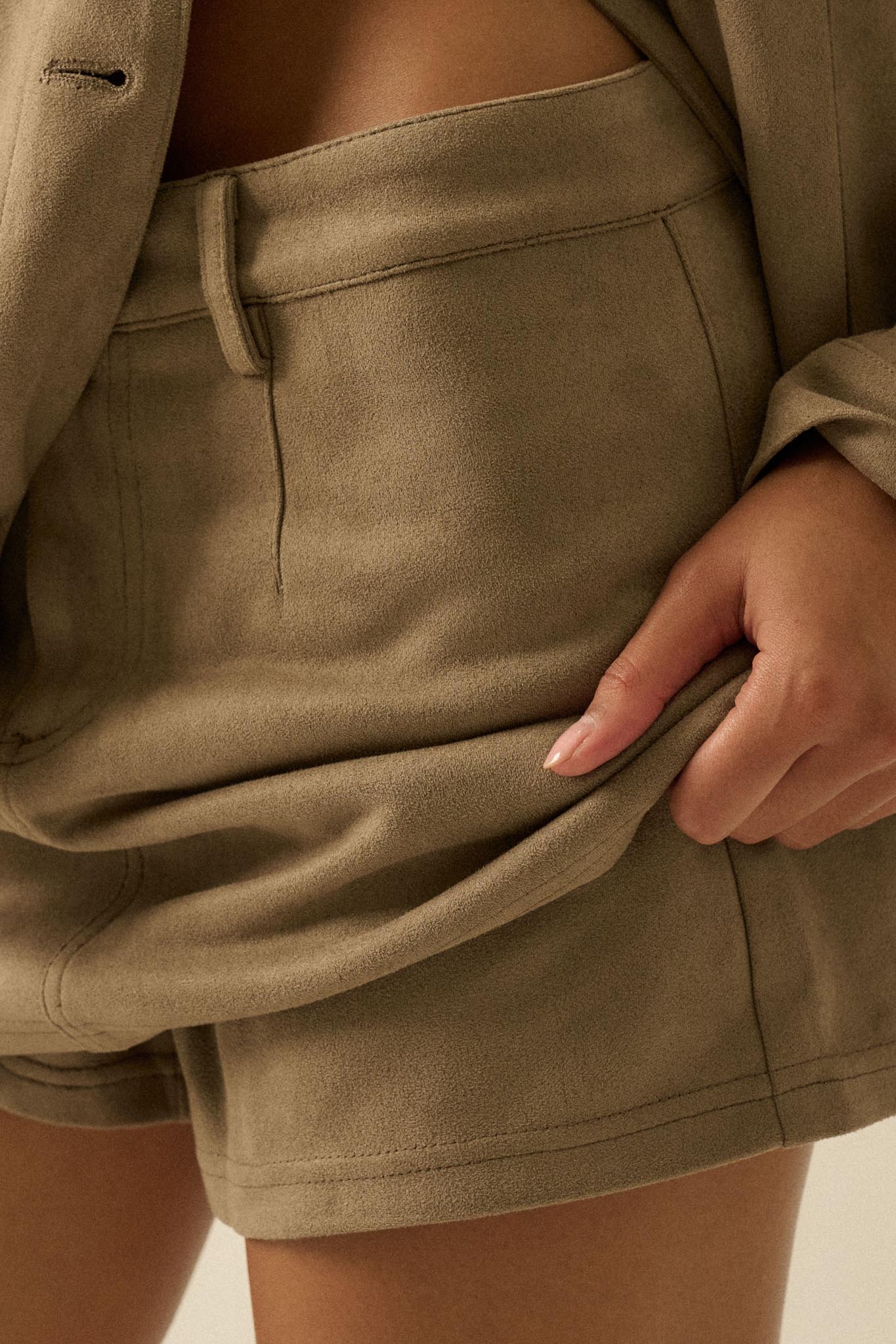 Soft Touch Vegan Suede Mini Skort