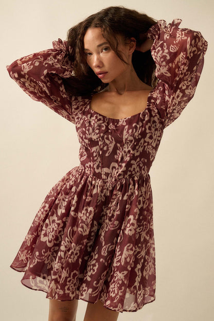 Grow in Grace Floral Organza Corset Romper Dress
