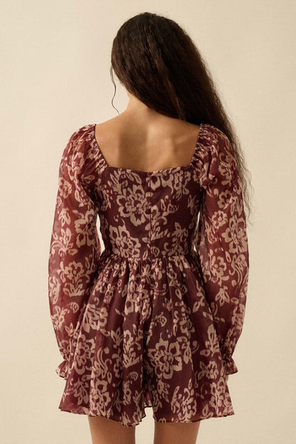 Grow in Grace Floral Organza Corset Romper Dress