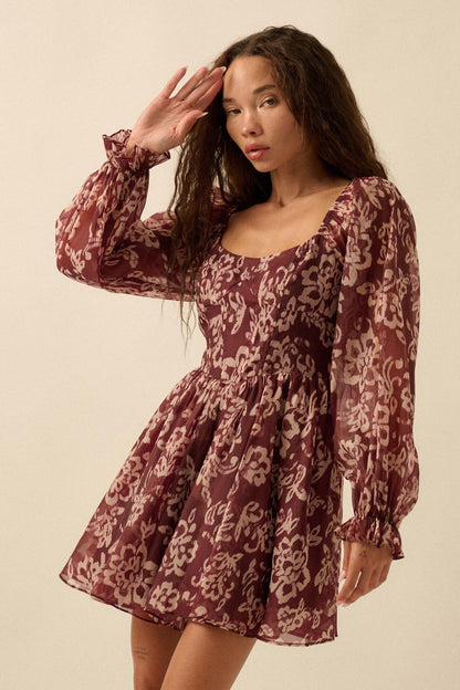 Grow in Grace Floral Organza Corset Romper Dress