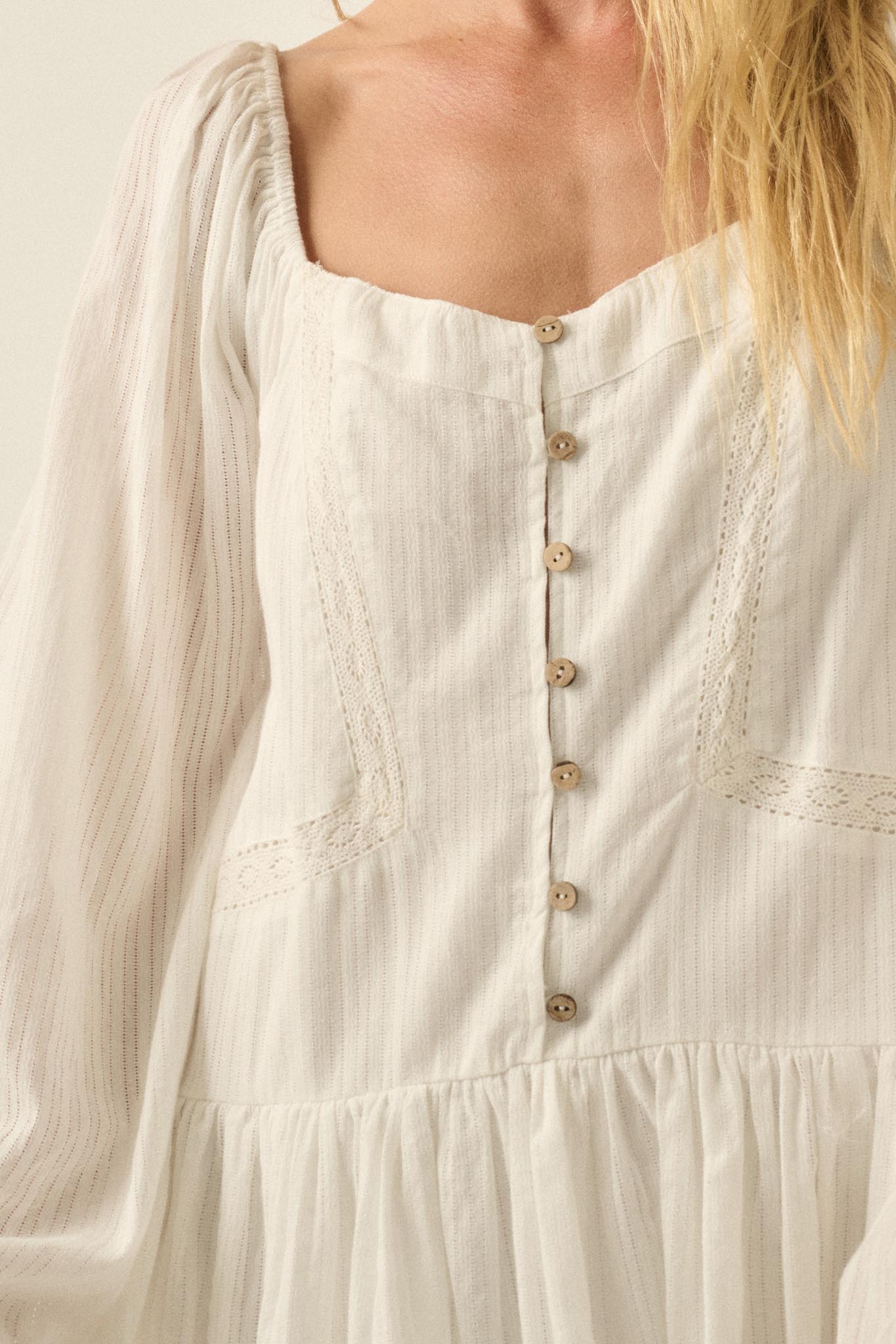 Perfectly Pretty Tonal-Stripe Babydoll Romper