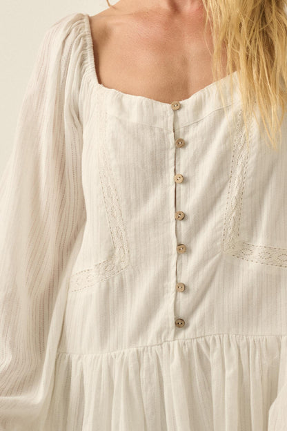 Perfectly Pretty Tonal-Stripe Babydoll Romper