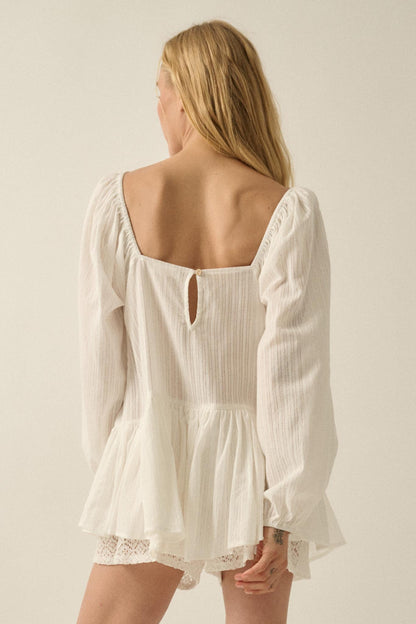 Perfectly Pretty Tonal-Stripe Babydoll Romper