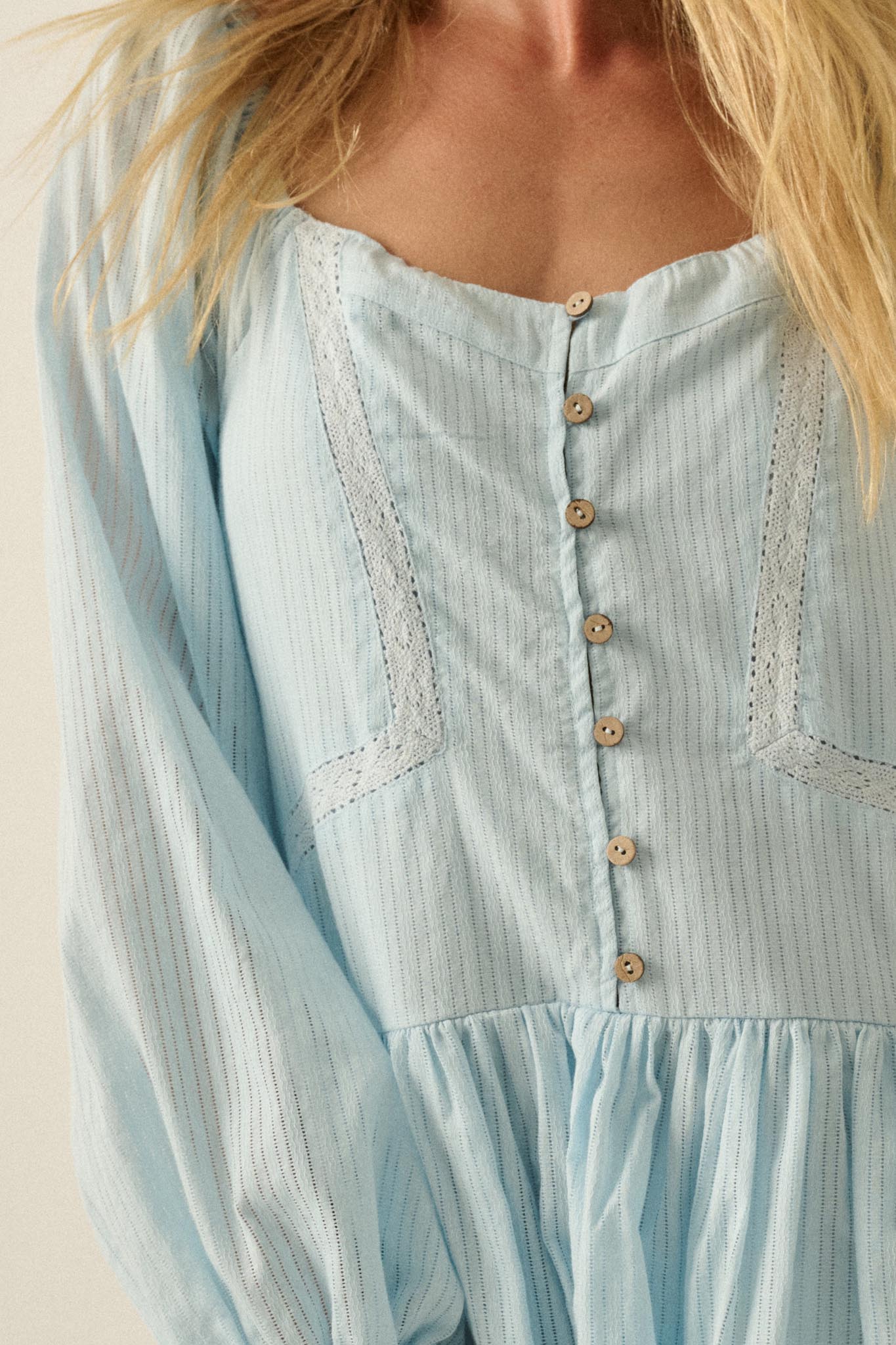Perfectly Pretty Tonal-Stripe Babydoll Romper