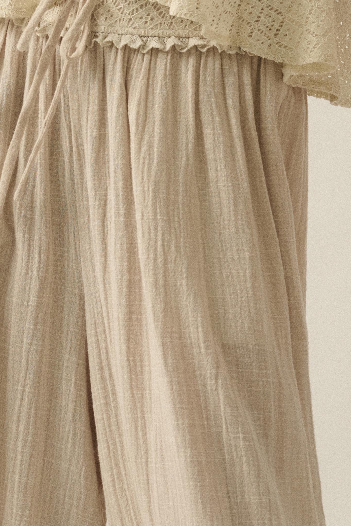 Break Free Cotton Gauze Drawstring Balloon Pants