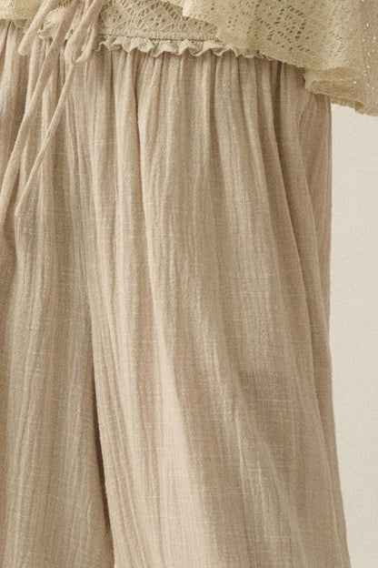 Break Free Cotton Gauze Drawstring Balloon Pants