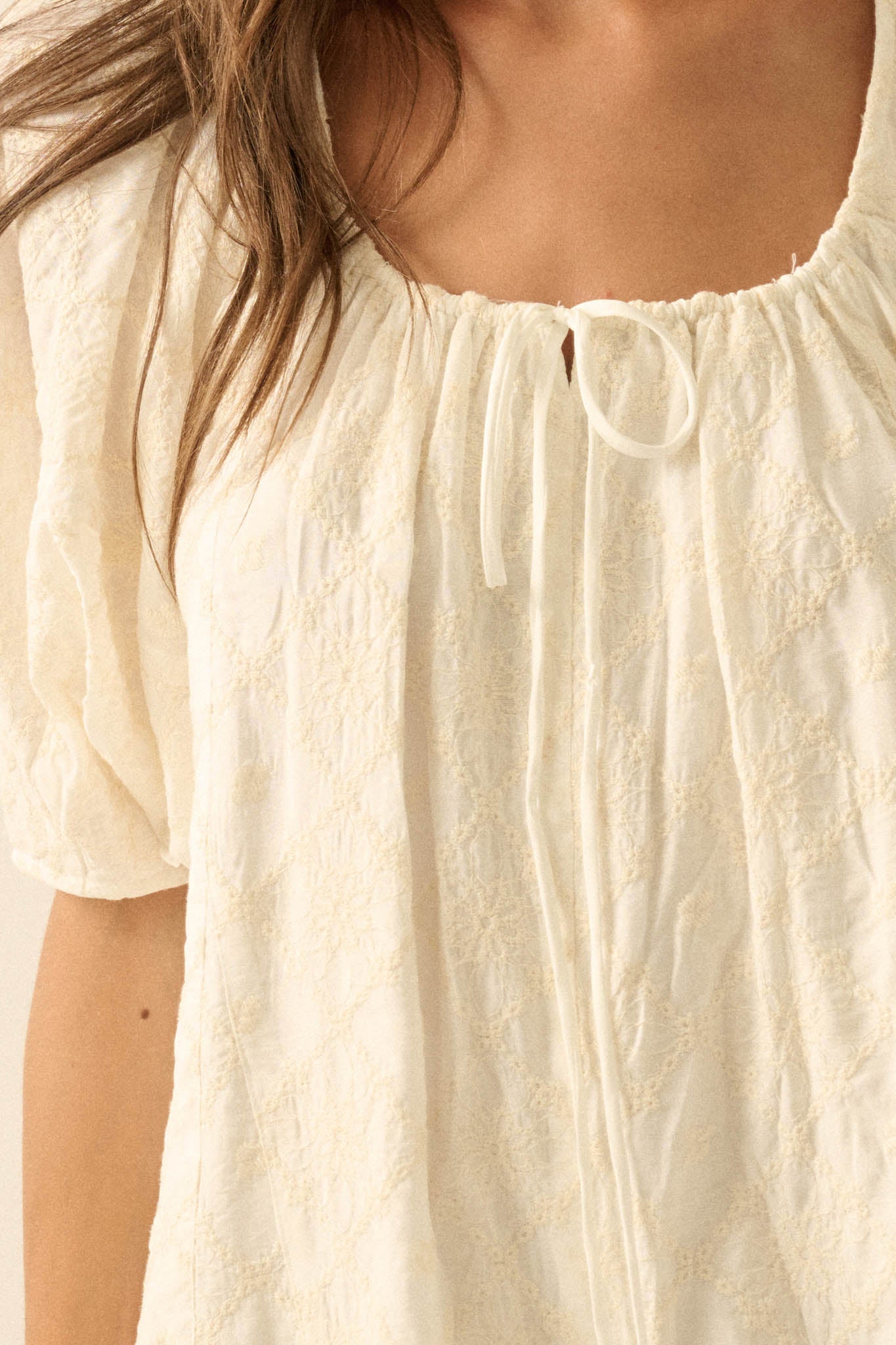 Flirt Alert Floral-Embroidered Babydoll Romper
