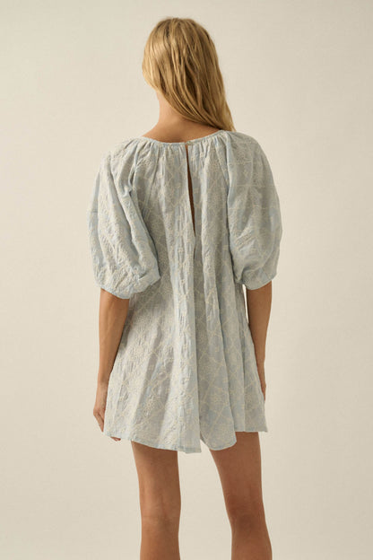 Flirt Alert Floral-Embroidered Babydoll Romper