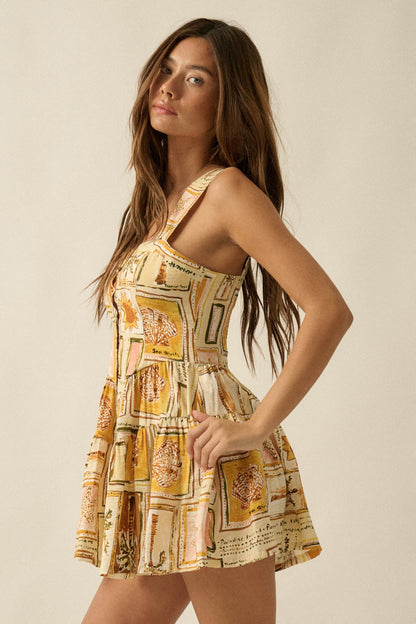 Paradise Bound Tropical-Print Tiered Ruffle Romper